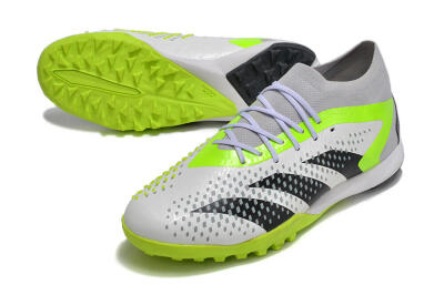 Men's Adidas Predator Accuracy.1 TF Artificial Turf Low-Tops Football Shoes - White/Black/Green