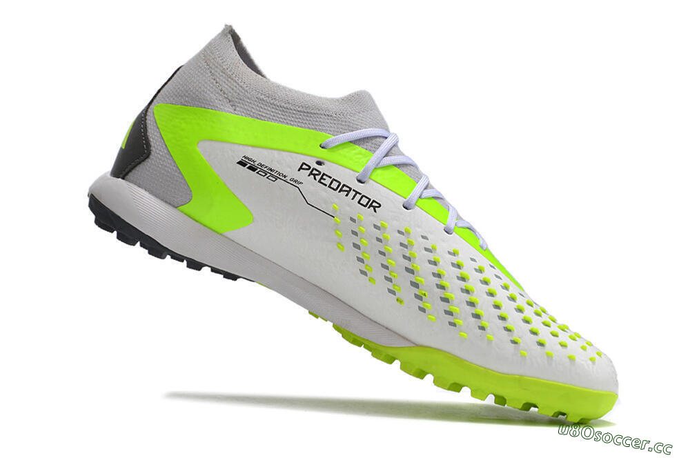 Men's Adidas Predator Accuracy.1 TF Artificial Turf Low-Tops Football Shoes - White/Black/Green 4