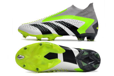 Men's Adidas Predator Accuracy+ FG Firm Ground High-Tops Football Boots - White/Black/Green