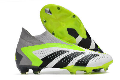 Men's Adidas Predator Accuracy+ FG Firm Ground High-Tops Football Boots - White/Black/Green