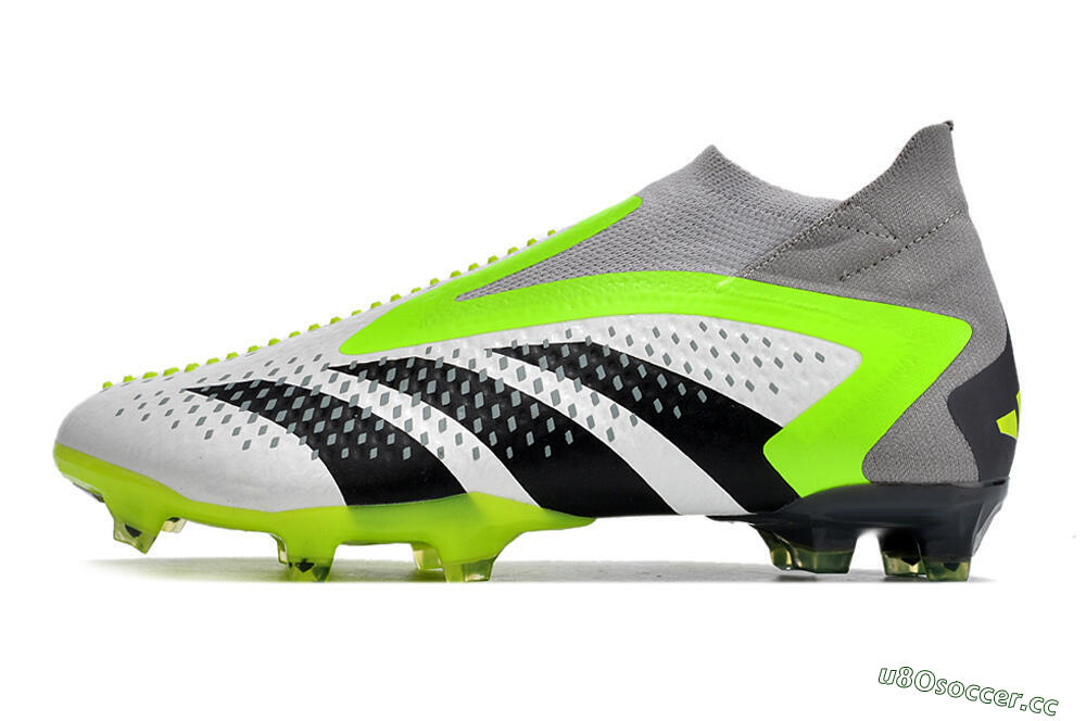 Men's Adidas Predator Accuracy+ FG Firm Ground High-Tops Football Boots - White/Black/Green 0