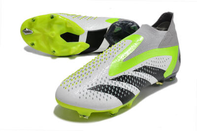 Men's Adidas Predator Accuracy+ FG Firm Ground High-Tops Football Boots - White/Black/Green