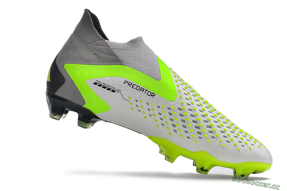 Men's Adidas Predator Accuracy+ FG Firm Ground High-Tops Football Boots - White/Black/Green 4