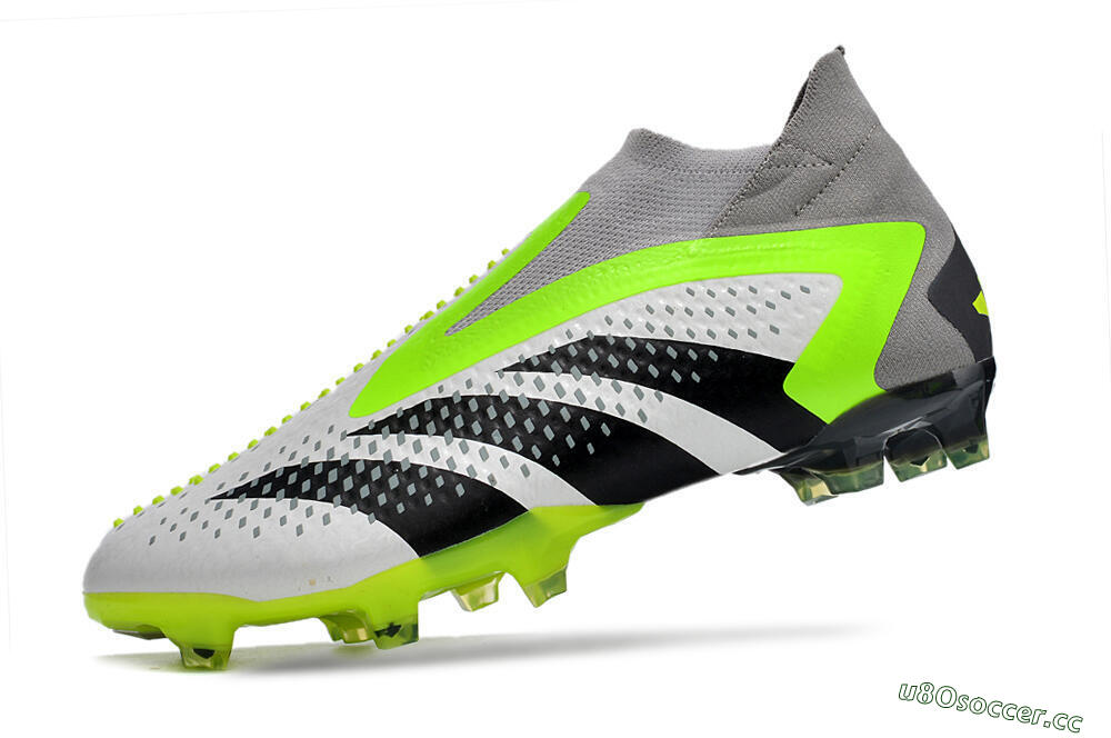 Men's Adidas Predator Accuracy+ FG Firm Ground High-Tops Football Boots - White/Black/Green 5