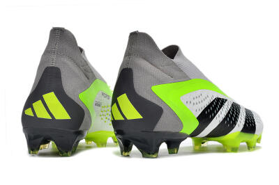 Men's Adidas Predator Accuracy+ FG Firm Ground High-Tops Football Boots - White/Black/Green