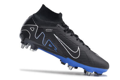 Men's Nike Air Zoom Mercurial Superfly 9 Elite SG Soft Ground High-Tops Football Boots - Black/Blue/White