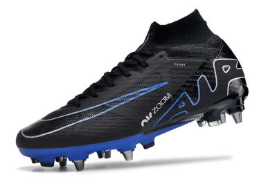 Men's Nike Air Zoom Mercurial Superfly 9 Elite SG Soft Ground High-Tops Football Boots - Black/Blue/White