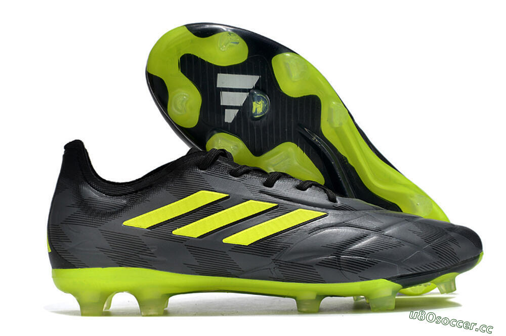 Men's Adidas Copa Pure.1 FG Firm Ground Low-Tops Football Boots - Black/Green 2