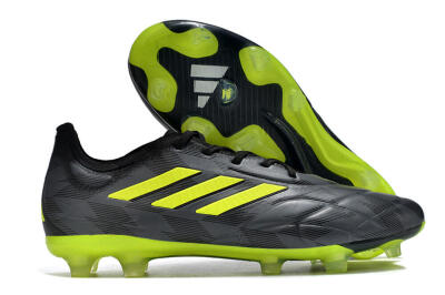 Men's Adidas Copa Pure.1 FG Firm Ground Low-Tops Football Boots - Black/Green