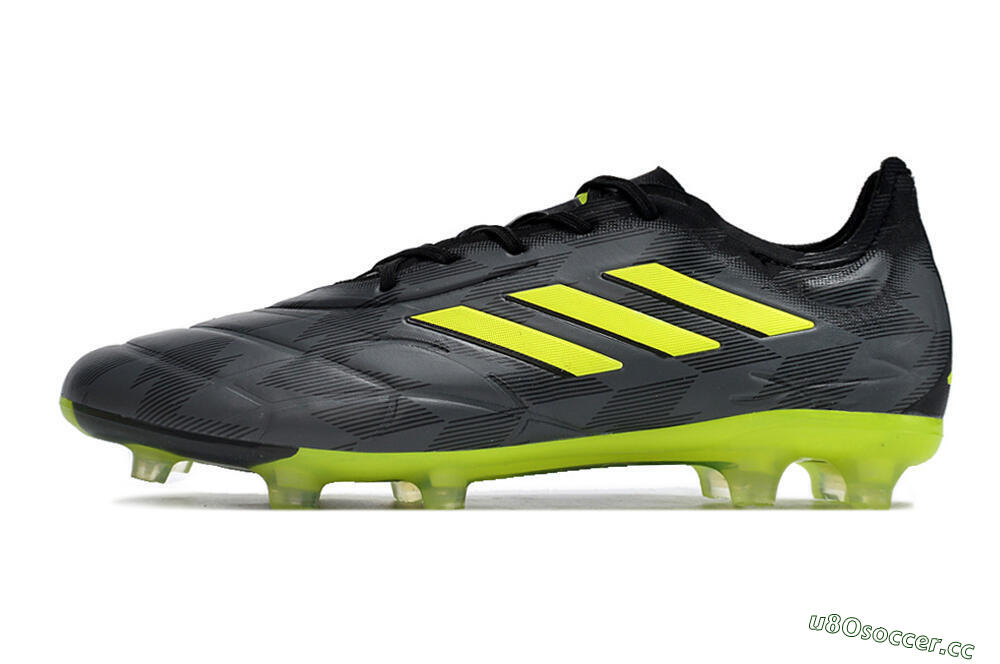 Men's Adidas Copa Pure.1 FG Firm Ground Low-Tops Football Boots - Black/Green 0