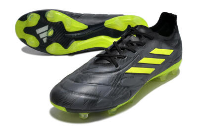 Men's Adidas Copa Pure.1 FG Firm Ground Low-Tops Football Boots - Black/Green