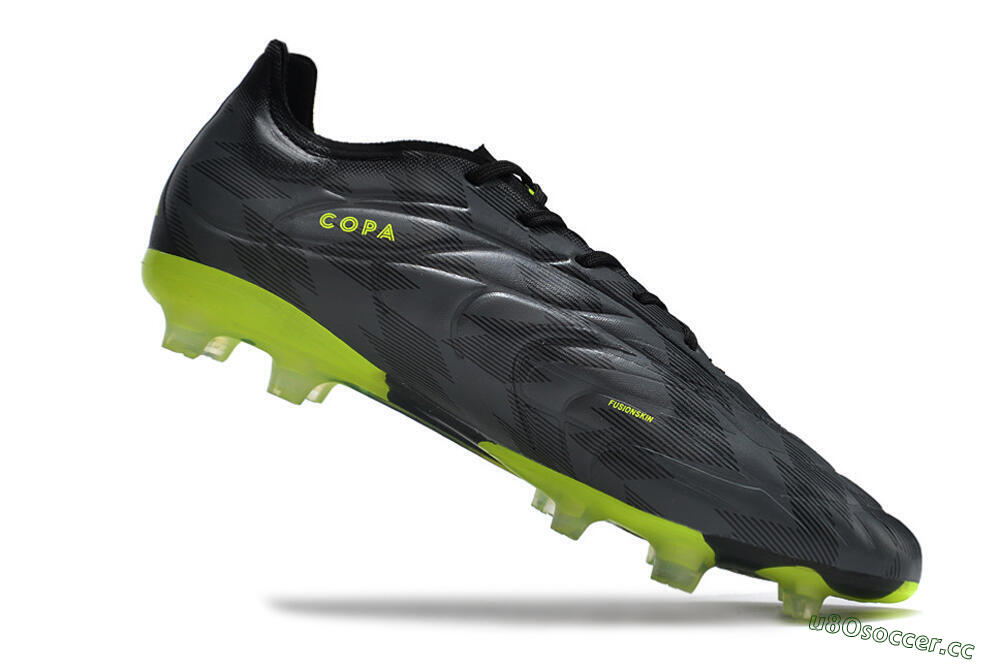 Men's Adidas Copa Pure.1 FG Firm Ground Low-Tops Football Boots - Black/Green 4