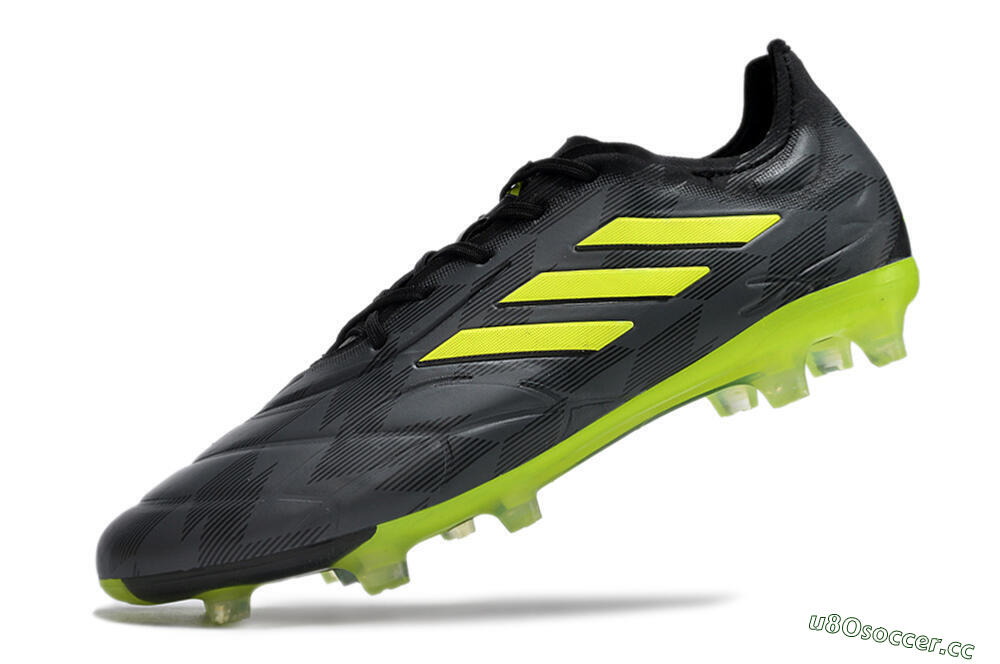 Men's Adidas Copa Pure.1 FG Firm Ground Low-Tops Football Boots - Black/Green 5