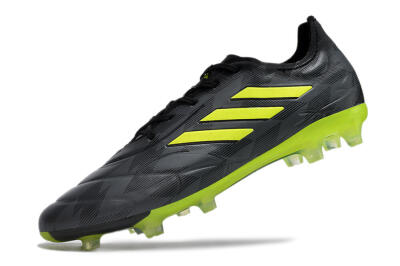 Men's Adidas Copa Pure.1 FG Firm Ground Low-Tops Football Boots - Black/Green