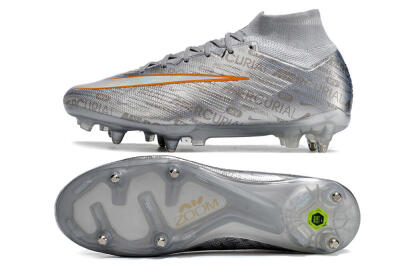 Men's Nike Air Zoom Mercurial Superfly 9 Elite SG Soft Ground High-Tops Football Boots - Silver/Gold