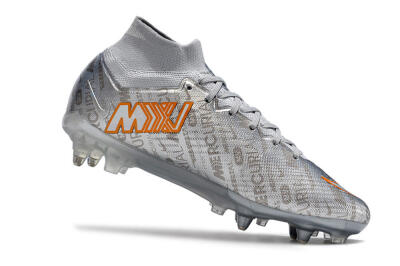 Men's Nike Air Zoom Mercurial Superfly 9 Elite SG Soft Ground High-Tops Football Boots - Silver/Gold