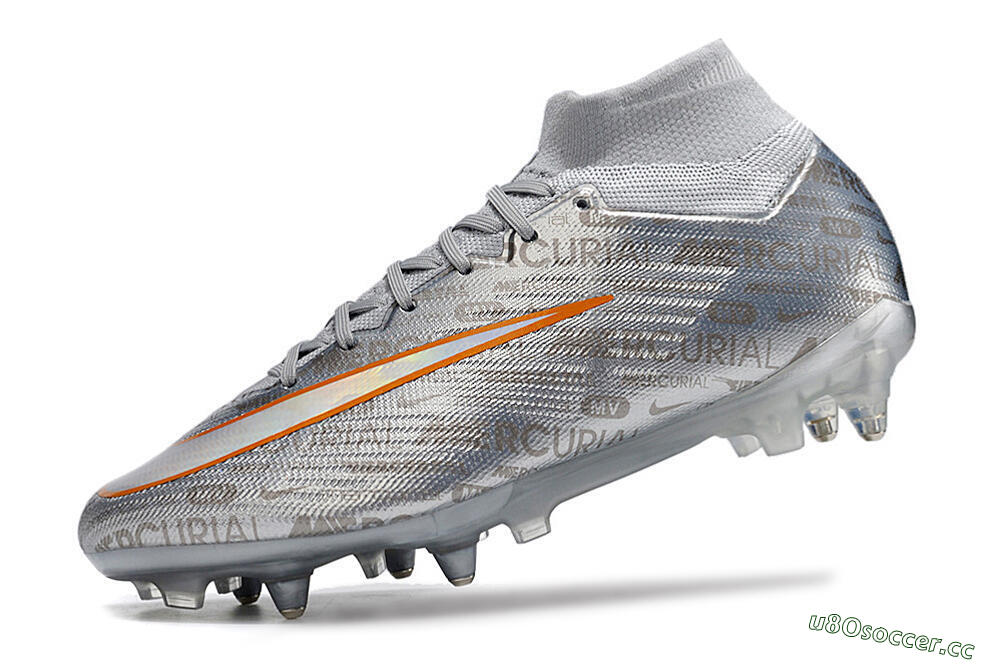 Men's Nike Air Zoom Mercurial Superfly 9 Elite SG Soft Ground High-Tops Football Boots - Silver/Gold 5