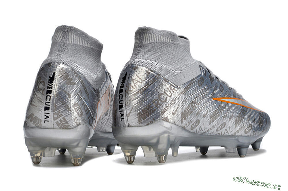 Men's Nike Air Zoom Mercurial Superfly 9 Elite SG Soft Ground High-Tops Football Boots - Silver/Gold 6