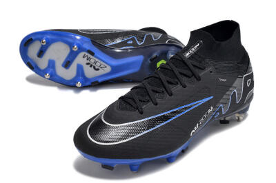 Men's Nike Air Zoom Mercurial Superfly 9 Elite SG Soft Ground High-Tops Football Boots - Black/White/Blue