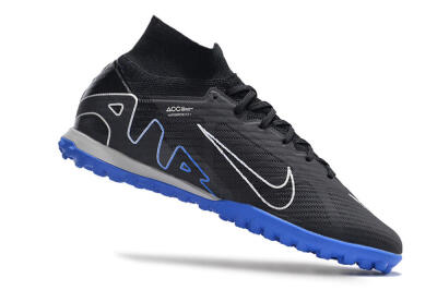 Men's Nike Air Zoom Mercurial Superfly 9 Elite TF Artificial Turf High-Tops Football Shoes - Black/White/Blue