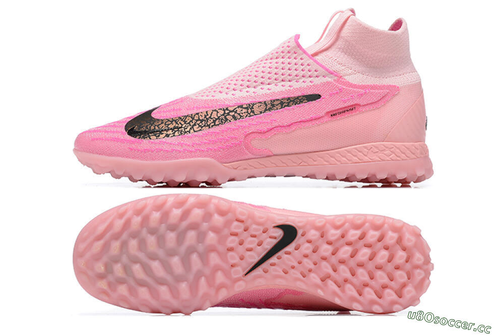Men's Nike Phantom GX Elite DF TF Artificial Turf High-Tops Football Shoes - Pink/White 1