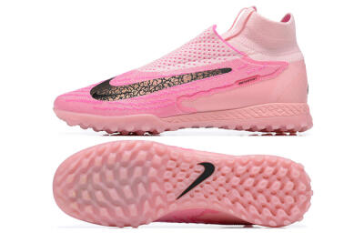 Men's Nike Phantom GX Elite DF TF Artificial Turf High-Tops Football Shoes - Pink/White