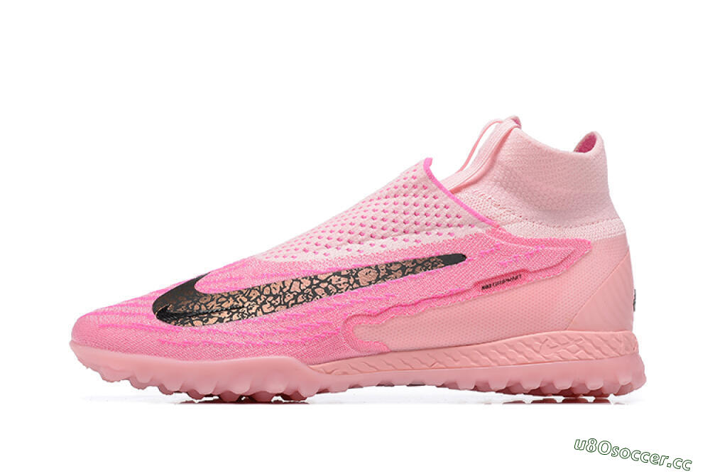Men's Nike Phantom GX Elite DF TF Artificial Turf High-Tops Football Shoes - Pink/White 2