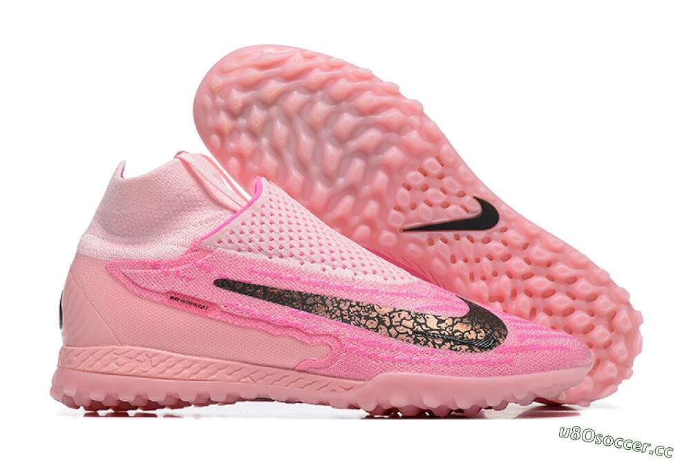 Men's Nike Phantom GX Elite DF TF Artificial Turf High-Tops Football Shoes - Pink/White 0