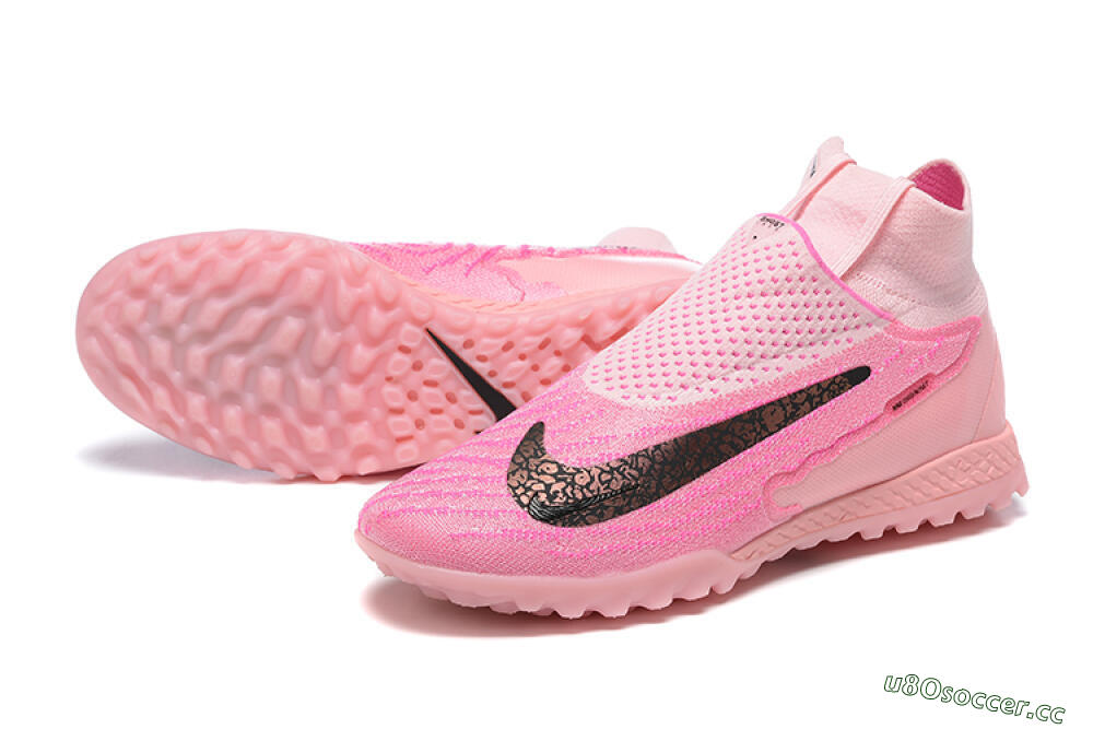 Men's Nike Phantom GX Elite DF TF Artificial Turf High-Tops Football Shoes - Pink/White 3