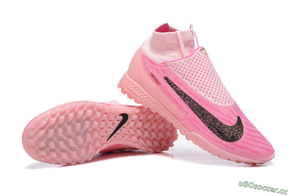 Men's Nike Phantom GX Elite DF TF Artificial Turf High-Tops Football Shoes - Pink/White 4