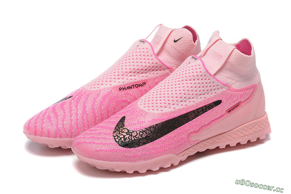Men's Nike Phantom GX Elite DF TF Artificial Turf High-Tops Football Shoes - Pink/White 5