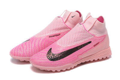 Men's Nike Phantom GX Elite DF TF Artificial Turf High-Tops Football Shoes - Pink/White