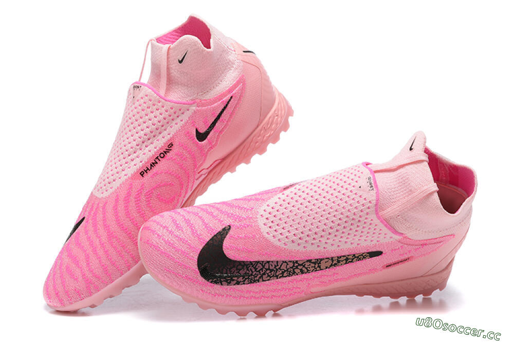 Men's Nike Phantom GX Elite DF TF Artificial Turf High-Tops Football Shoes - Pink/White 6