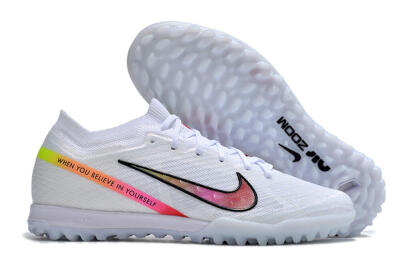 Men's Nike Air Zoom Mercurial Vapor 15 Elite TF Artificial Turf Low-Tops Football Shoes - White/Black/Pink