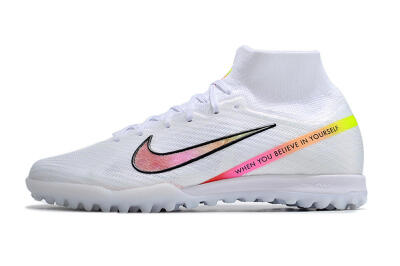Men's Nike Air Zoom Mercurial Superfly 9 Elite TF Artificial Turf High-Tops Football Shoes - White/Black/Pink