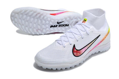 Men's Nike Air Zoom Mercurial Superfly 9 Elite TF Artificial Turf High-Tops Football Shoes - White/Black/Pink