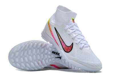 Men's Nike Air Zoom Mercurial Superfly 9 Elite TF Artificial Turf High-Tops Football Shoes - White/Black/Pink