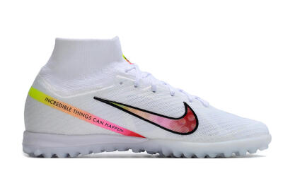 Men's Nike Air Zoom Mercurial Superfly 9 Elite TF Artificial Turf High-Tops Football Shoes - White/Black/Pink