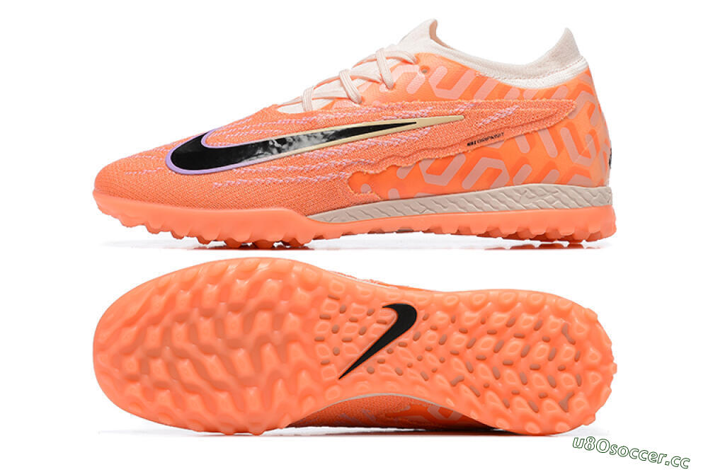 Men's Nike Phantom GX Elite TF Artificial Turf Low-Tops Football Shoes - Orange/Black/Purple 1