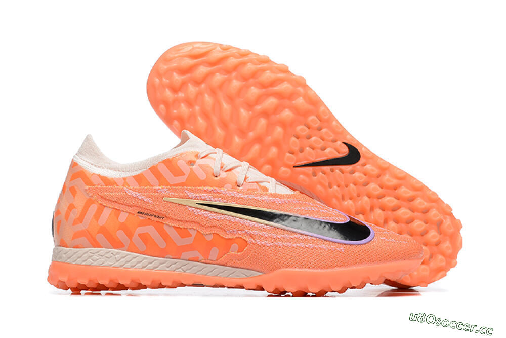 Men's Nike Phantom GX Elite TF Artificial Turf Low-Tops Football Shoes - Orange/Black/Purple 2
