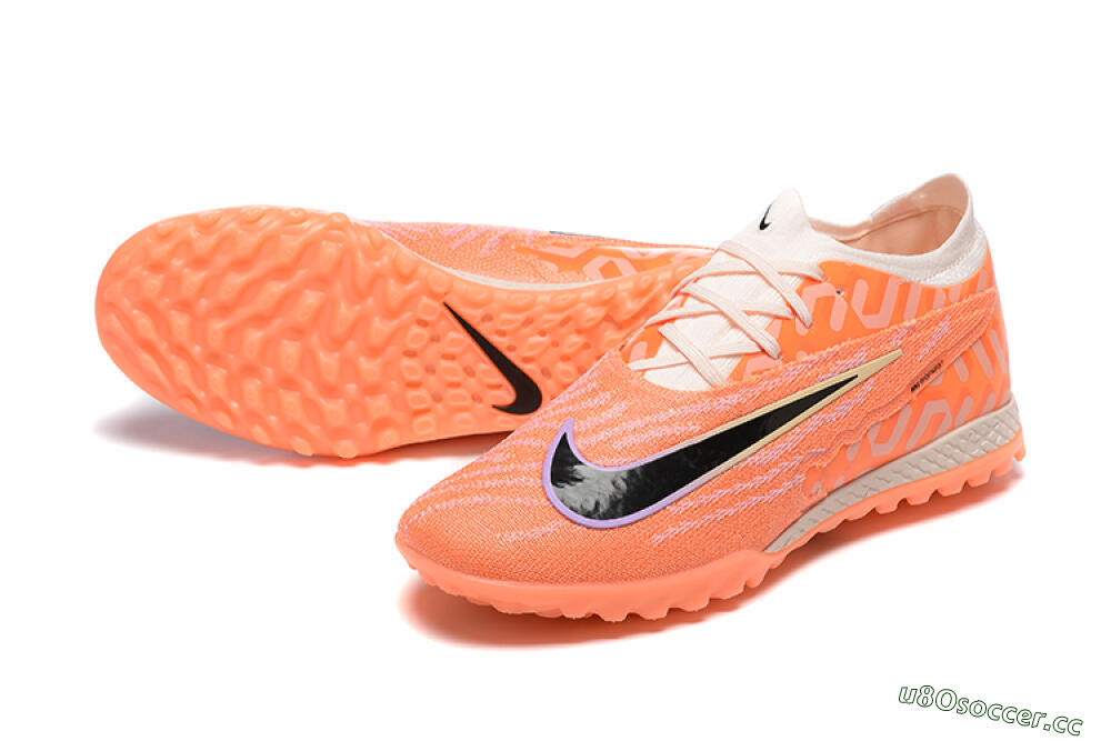 Men's Nike Phantom GX Elite TF Artificial Turf Low-Tops Football Shoes - Orange/Black/Purple 3