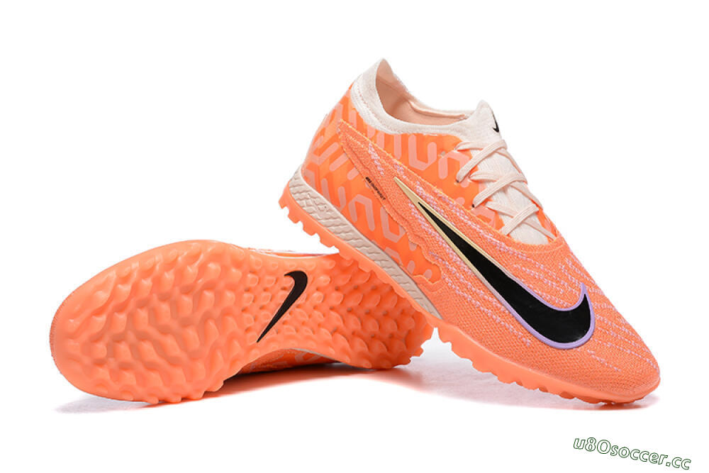 Men's Nike Phantom GX Elite TF Artificial Turf Low-Tops Football Shoes - Orange/Black/Purple 4