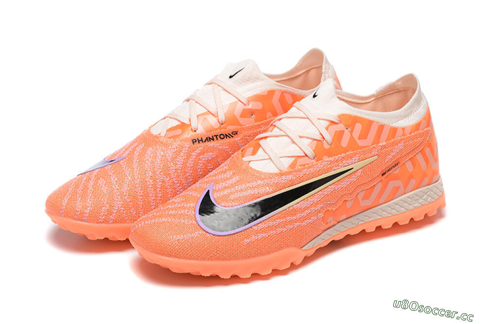 Men's Nike Phantom GX Elite TF Artificial Turf Low-Tops Football Shoes - Orange/Black/Purple 5