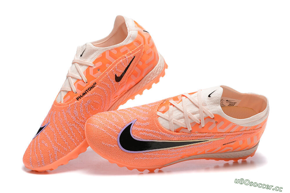 Men's Nike Phantom GX Elite TF Artificial Turf Low-Tops Football Shoes - Orange/Black/Purple 6