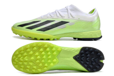 Men's Adidas X Crazyfast.1 TF Artificial Turf Low-Tops Football Shoes - Green/White/Black