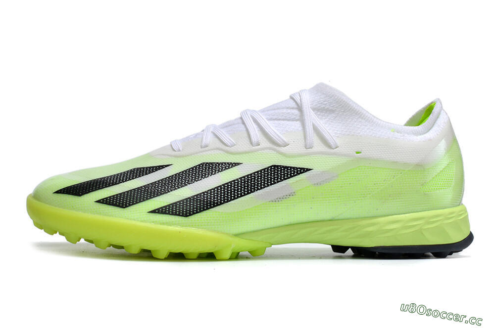 Men's Adidas X Crazyfast.1 TF Artificial Turf Low-Tops Football Shoes - Green/White/Black 0