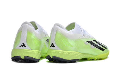 Men's Adidas X Crazyfast.1 TF Artificial Turf Low-Tops Football Shoes - Green/White/Black