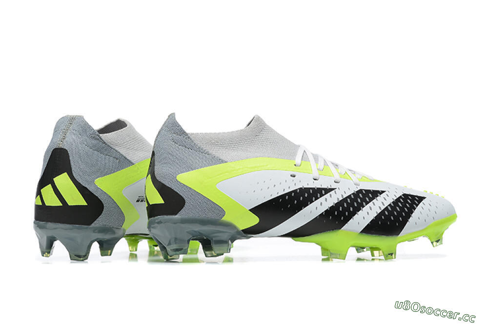 Men's Adidas Predator Accuracy.1 FG Firm Ground High-Tops Football Boots - White/Black/Yellow 5