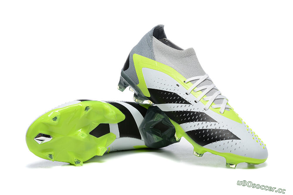 Men's Adidas Predator Accuracy.1 FG Firm Ground High-Tops Football Boots - White/Black/Yellow 4