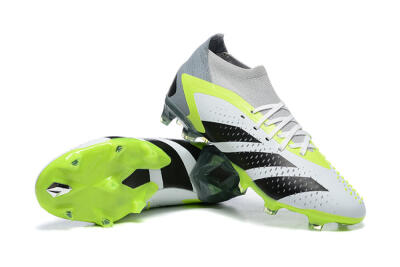 Men's Adidas Predator Accuracy.1 FG Firm Ground High-Tops Football Boots - White/Black/Yellow